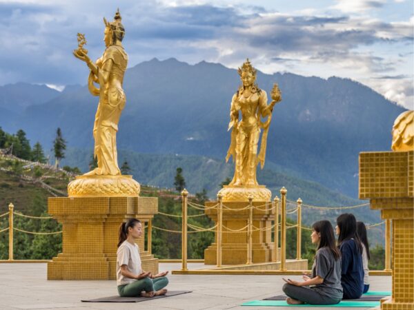 Morning meditation in Bhutan Yangchen leading a morning meditation session in Bhutan